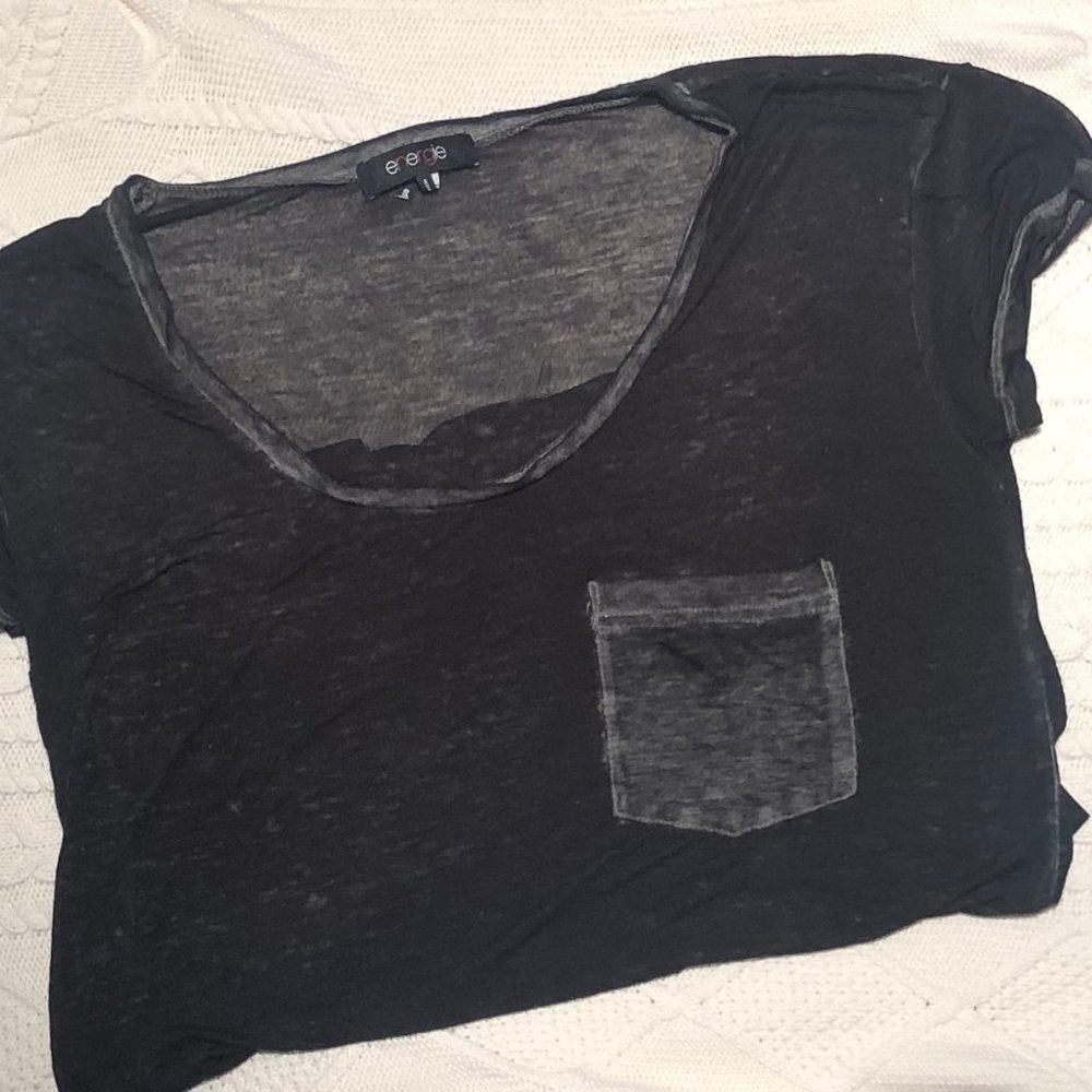 Black edgey shirt with pocket